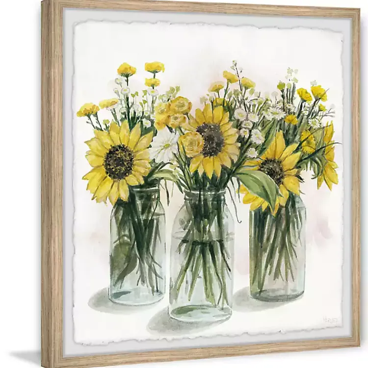 Kirklands Home Deckled Sunflower Trio Framed Art Print Online
