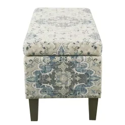Kirklands Home Decorative Antique Storage Bench Blue Clearance