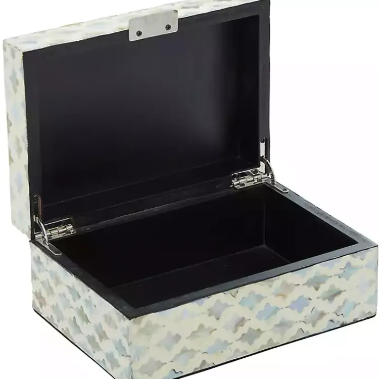 Baskets & Boxes>Kirklands Home Decorative Mussel Shell Wood Boxes, Set of 2