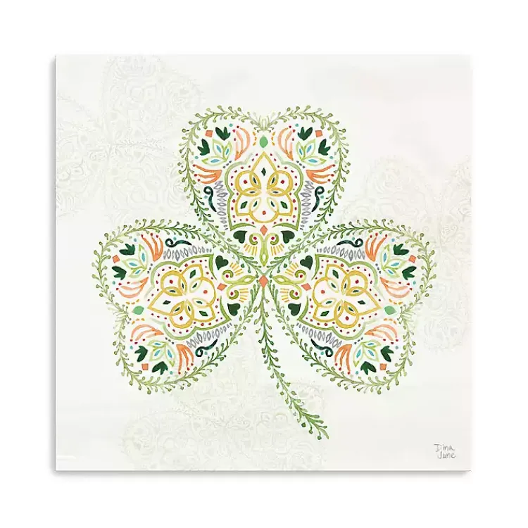 St Patricks Day Decorations>Kirklands Home Decorative Shamrock Canvas Art Print
