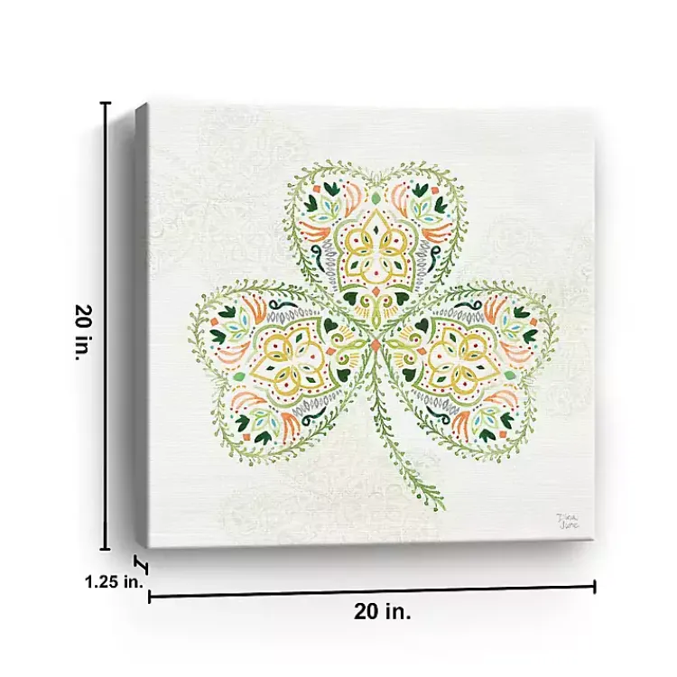 St Patricks Day Decorations>Kirklands Home Decorative Shamrock Canvas Art Print
