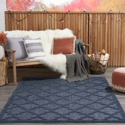 Kirklands Home Deep Navy Trellis Outdoor Area Rug, 4x6 Hot