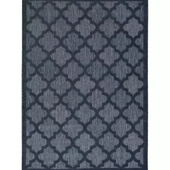 Kirklands Home Deep Navy Trellis Outdoor Area Rug, 4x6 Hot