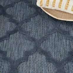 Kirklands Home Deep Navy Trellis Outdoor Area Rug, 4x6 Hot