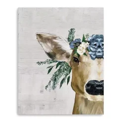 Kirklands Home Deer and Wildflowers Giclee Canvas Art Print Clearance