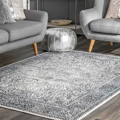 Kirklands Home Delany Persian Inspired Area Rug, 5x8 Blue Discount