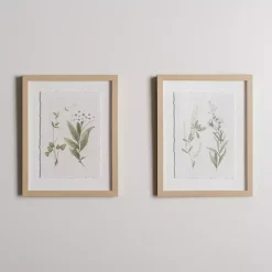 Kirklands Home Delicate Botanical Framed Art Prints, Set of 2 White Online