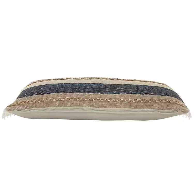 Pillows>Kirklands Home Denim Blue Braided Stripe Lumbar Pillow