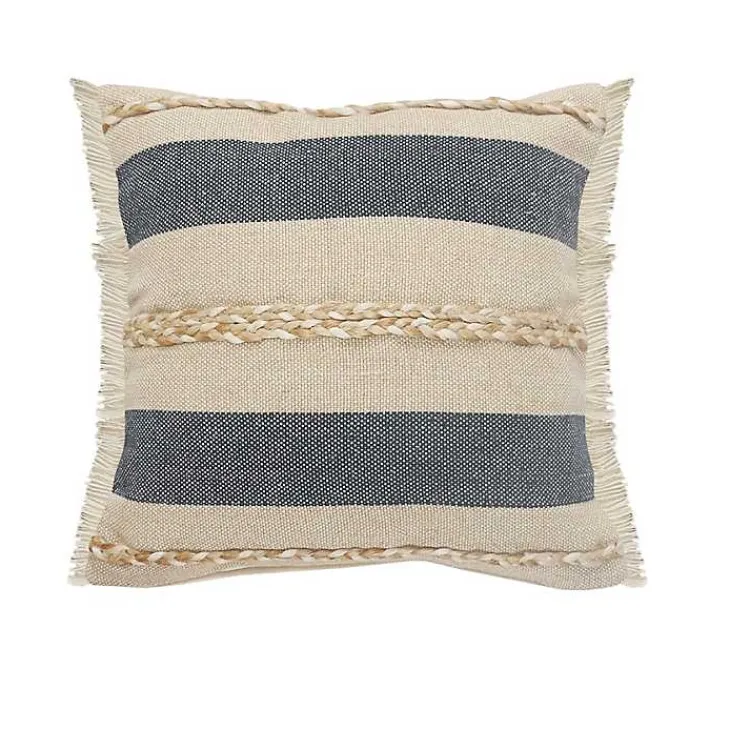 Pillows>Kirklands Home Denim Blue Braided Stripe Throw Pillow, 20 in.