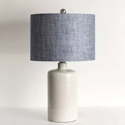 Kirklands Home Denim Shade Ribbed Table Lamp Blue Best