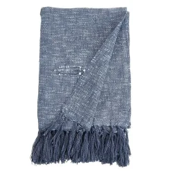 Blankets & Throws>Kirklands Home Denim with Fringe Throw Blanket Blue