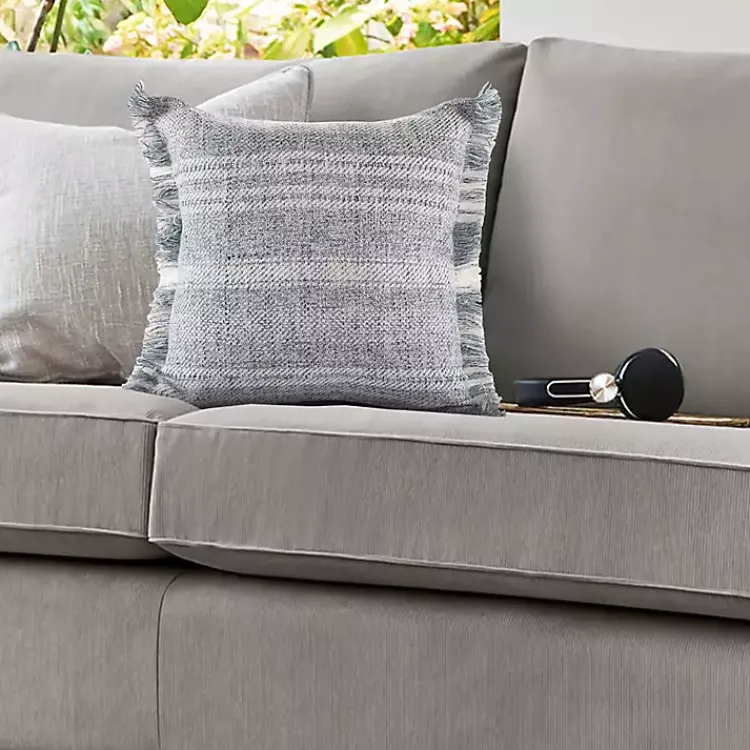 Kirklands Home Denim Contemporary Stripe Outdoor Throw Pillow Best
