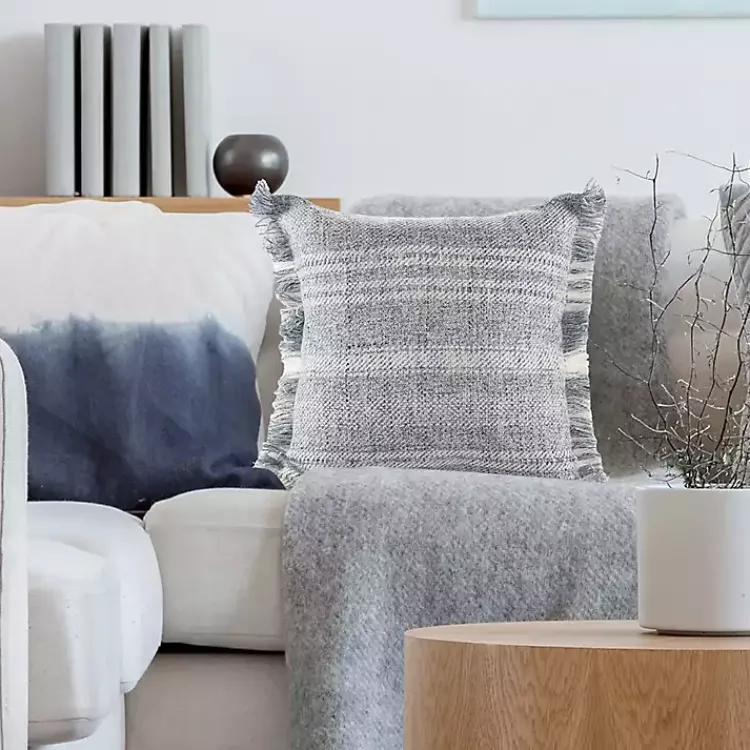Kirklands Home Denim Contemporary Stripe Outdoor Throw Pillow Best
