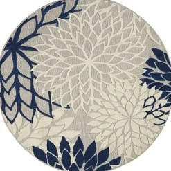 Kirklands Home Denim Floral Burst Round Outdoor Area Rug Online