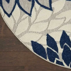 Kirklands Home Denim Floral Burst Round Outdoor Area Rug Online