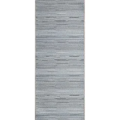 Kirklands Home Denim Woven Lines Indoor/Outdoor Runner, 1x4 Blue