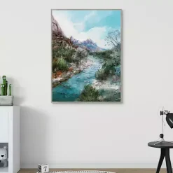 Kirklands Home Desert Blues Framed Canvas Art Print