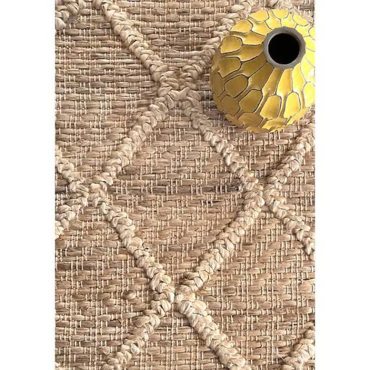 Kirklands Home Diamond Helen Woven Jute Tassel Area Rug, 8x10 Tan Online