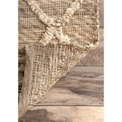 Kirklands Home Diamond Helen Woven Jute Tassel Area Rug, 8x10 Tan Online