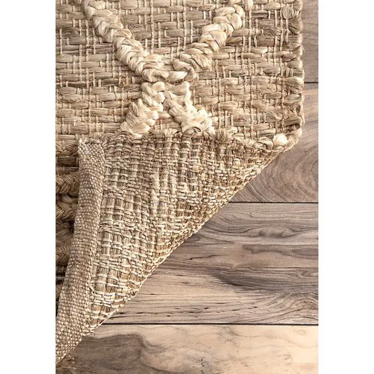 Kirklands Home Diamond Helen Woven Jute Tassel Area Rug, 8x10 Tan Online