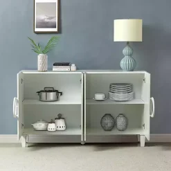Kirklands Home Dietrich Wood 4-Door Sideboard White Hot