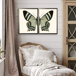 Kirklands Home Diptych Butterfly Framed Art Print, Set of 2