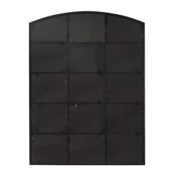 Kirklands Home Distressed Metal Windowpane Arched Mirror Black Sale