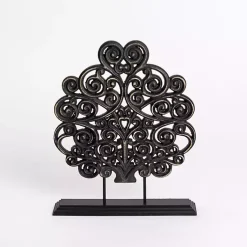 Statues & Figurines>Kirklands Home Distressed Scroll Statuette Black