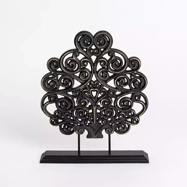 Statues & Figurines>Kirklands Home Distressed Scroll Statuette Black