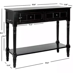 Kirklands Home Distressed Wood 2-Drawer Console Table Black Clearance