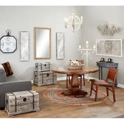 Kirklands Home Distressed Brown Beaded Wall Mirror New
