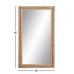 Kirklands Home Distressed Brown Beaded Wall Mirror New