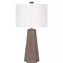 Kirklands Home Distressed Brown Hexagonal Table Lamps, Set of 2 White Best