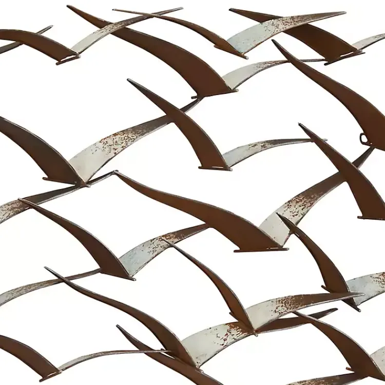 Kirklands Home Distressed Metal Flock of Birds Wall Plaque Brown Best