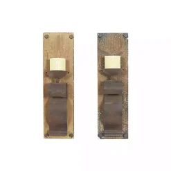 Sconces>Kirklands Home Distressed Brown Wood Wall Sconces, Set of 2