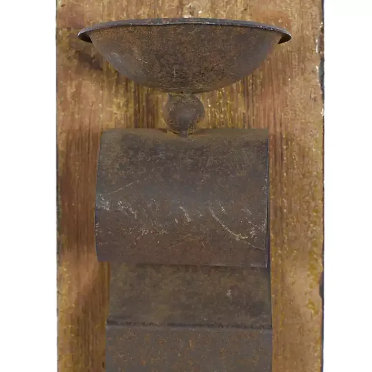 Sconces>Kirklands Home Distressed Brown Wood Wall Sconces, Set of 2