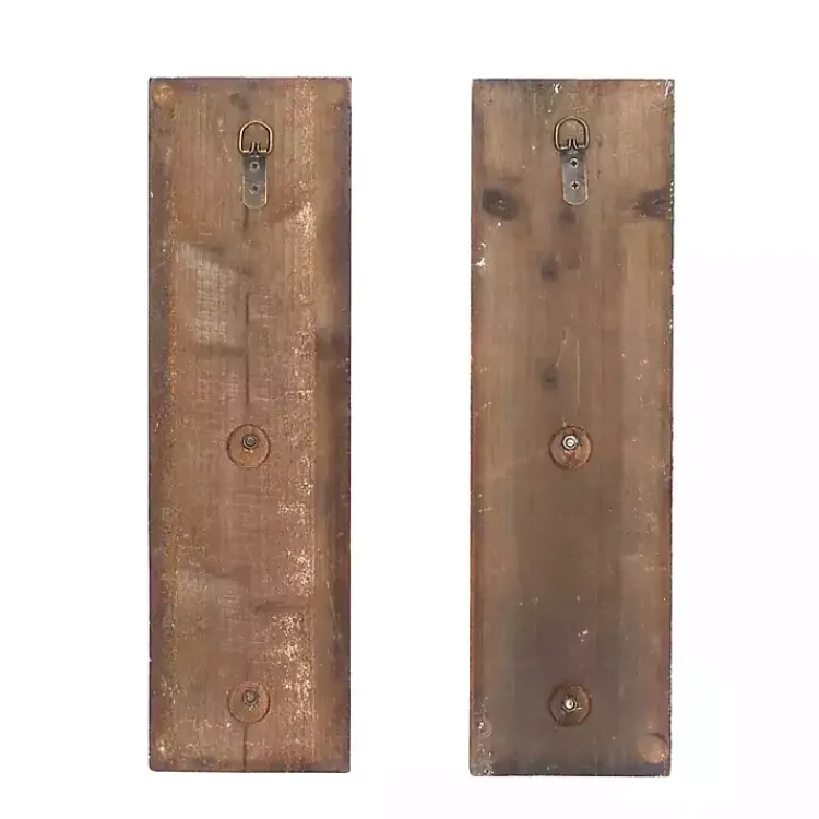 Sconces>Kirklands Home Distressed Brown Wood Wall Sconces, Set of 2