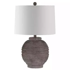 Kirklands Home Distressed Charcoal Textured Resin Table Lamp White Best
