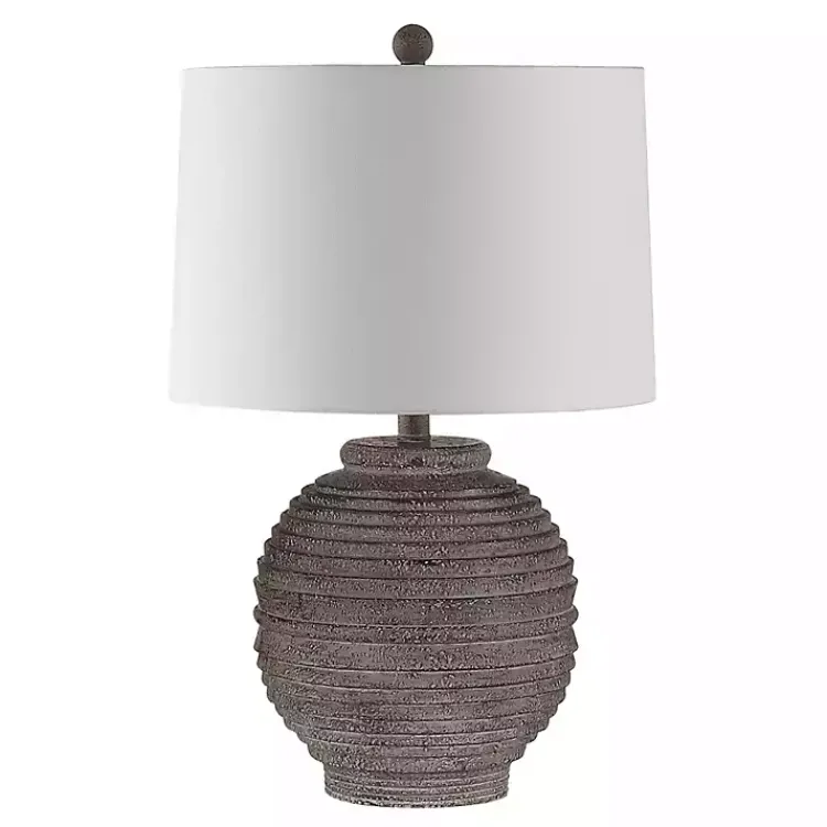 Kirklands Home Distressed Charcoal Textured Resin Table Lamp White Best