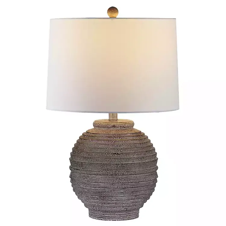 Kirklands Home Distressed Charcoal Textured Resin Table Lamp White Best