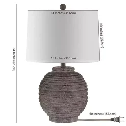 Kirklands Home Distressed Charcoal Textured Resin Table Lamp White Best