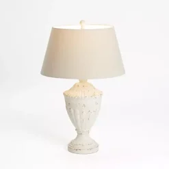 Kirklands Home Distressed Cream Hadley Table Lamp Ivory Clearance