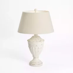 Kirklands Home Distressed Cream Hadley Table Lamp Ivory Clearance