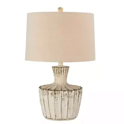 Kirklands Home Distressed Cream Jada Table Lamp Tan Outlet