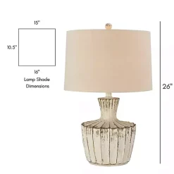 Kirklands Home Distressed Cream Jada Table Lamp Tan Outlet