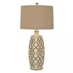 Kirklands Home Distressed Cream Lilly Table Lamp Tan Outlet