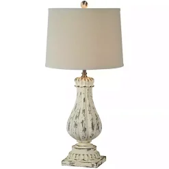 Kirklands Home Distressed Cream Resin Table Lamps, Set of 2 Ivory Sale