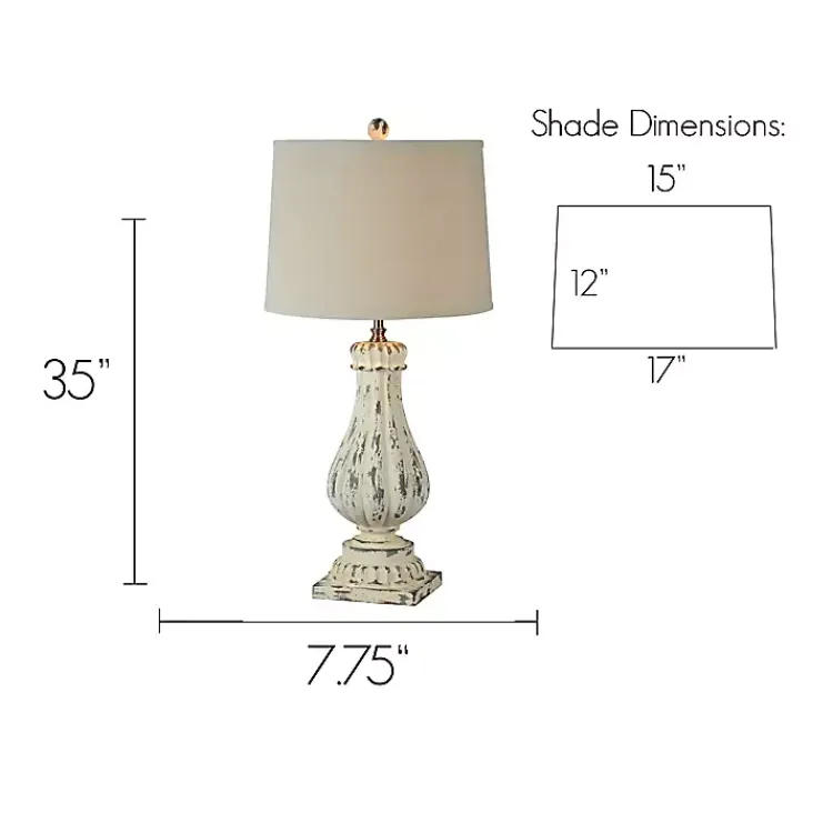 Kirklands Home Distressed Cream Resin Table Lamps, Set of 2 Ivory Sale