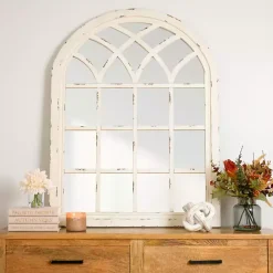 Kirklands Home Distressed Cream Sadie Arch Mirror Ivory Online