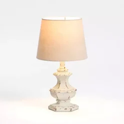 Kirklands Home Distressed Cream Sculpted Urn Table Lamp Tan Outlet